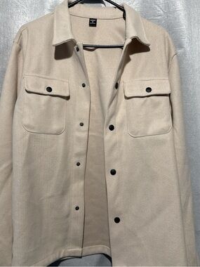 Lightweight Beige Shirt Jacket by Unknown Brand